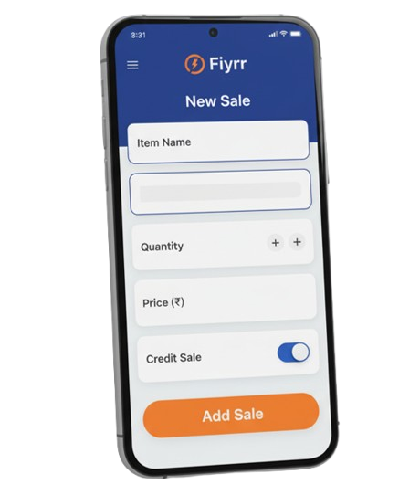 Fiyrr Mobile Sales Screen